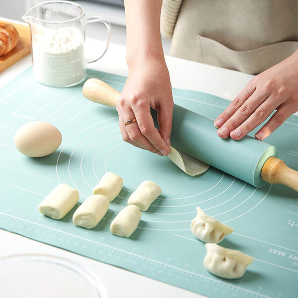 Silicone Rolling Pin with Wooden Handle - Image 2