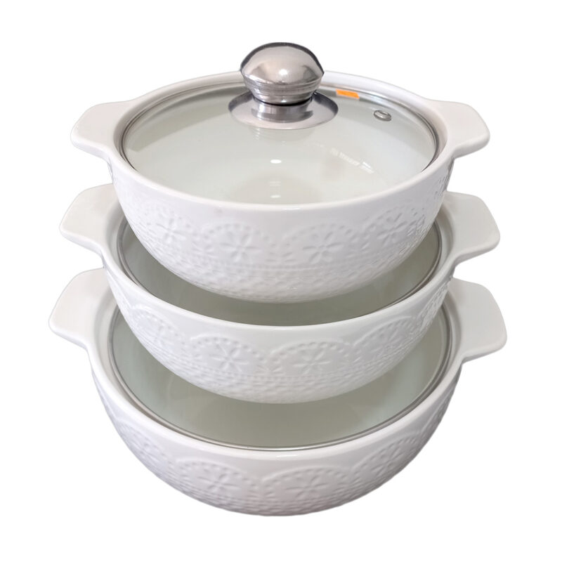 serving-bowls-set-2 Ceramic Serving Bowl Set with Glass Lids
