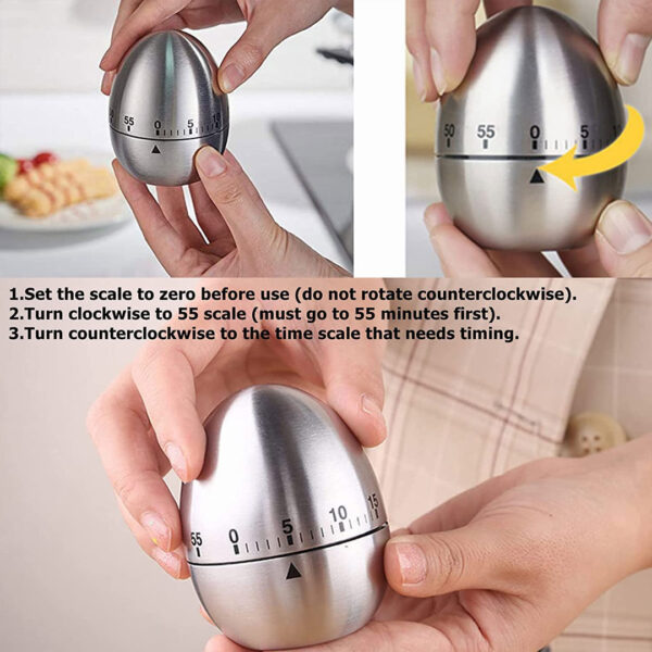 60 Minute Stainless Steel Egg Timer