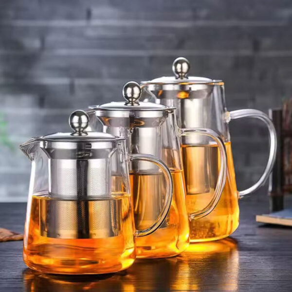 550, 750, 950ml Glass Teapot with Stainless Steel Infuser