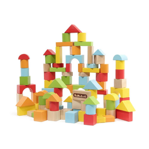 100pc Wooden Building Block Set For Kids