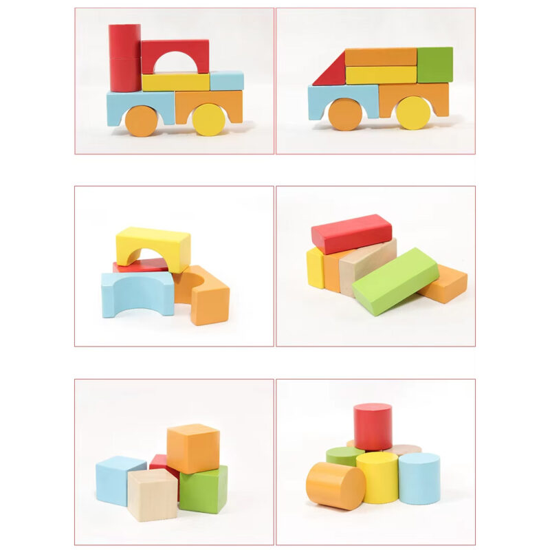 100pc Wooden Building Block Set For Kids