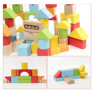 100pc Wooden Building Block Set For Kids