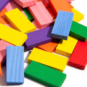 120pc Colorful Wooden Domino Set for Kids