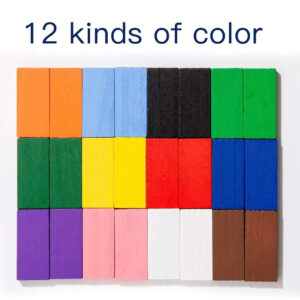 120pc Colorful Wooden Domino Set for Kids