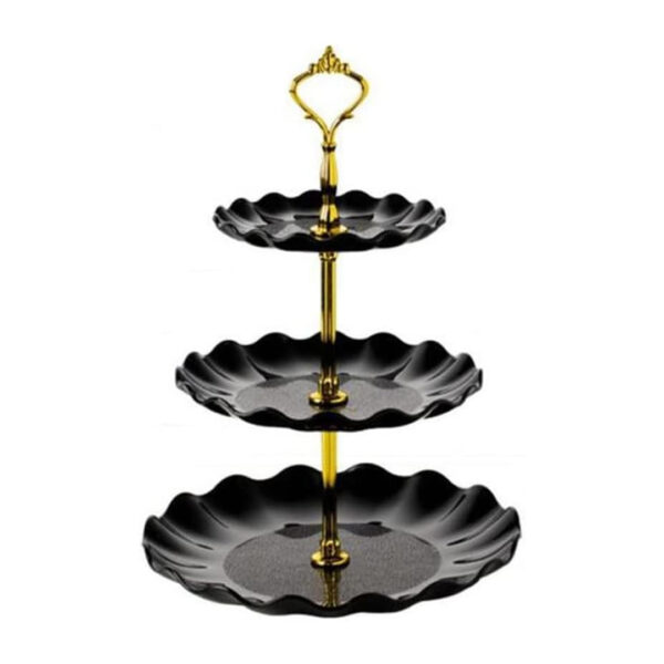 3-Tiered Dessert Stand with Scalloped Edge