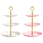 3-Tiered Dessert Stand with Scalloped Edge