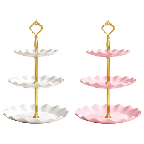 3-Tiered Dessert Stand with Scalloped Edge