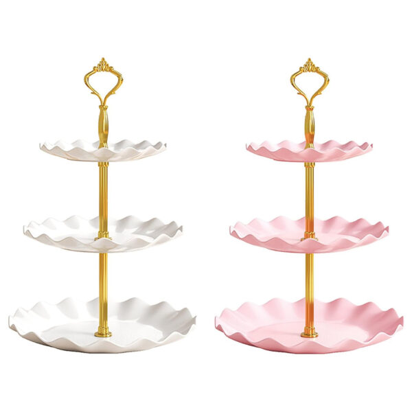 3-Tiered Dessert Stand with Scalloped Edge