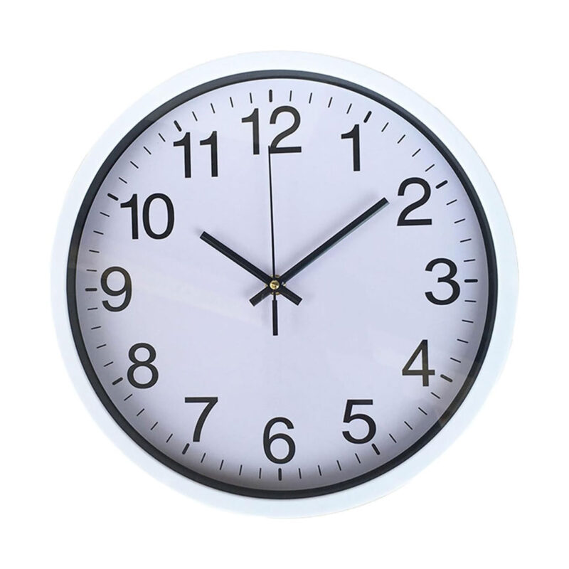 30cm Classic Wall Clock – White Frame