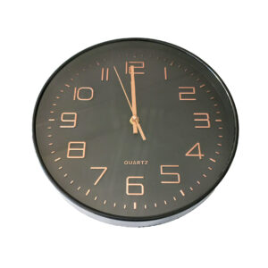 30cm Black & Rose Gold Wall Clock