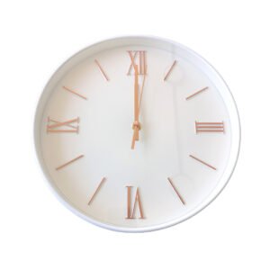 30cm White & Rose Gold Wall Clock