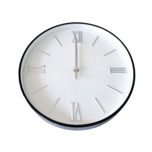 30cm Black & White Wall Clock with Roman Numerals