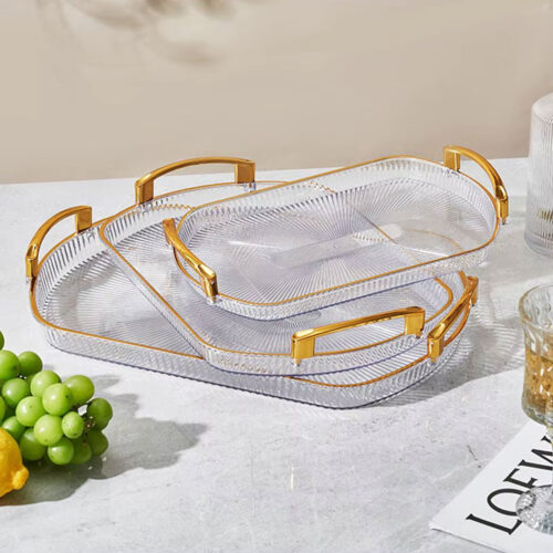 3pc Acrylic Serving Tray Set