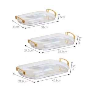 3pc Acrylic Serving Tray Set