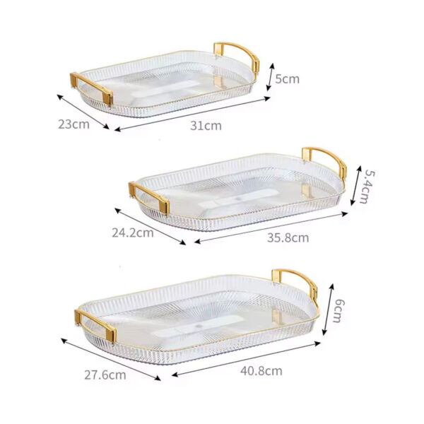3pc Acrylic Serving Tray Set