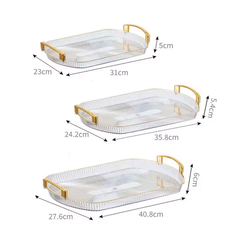 3pc Acrylic Serving Tray Set