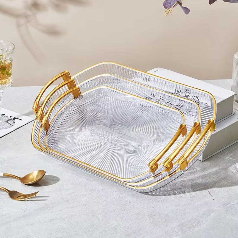 3pc Acrylic Serving Tray Set