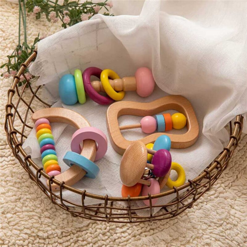 4pc-Wooden-Colorful-Baby-Rattle-Set-2 4-Piece Wooden Baby Rattle Set – Colorful Sensory Toys for Infants