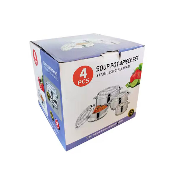 S/Steel 4pc Hot Pot Set