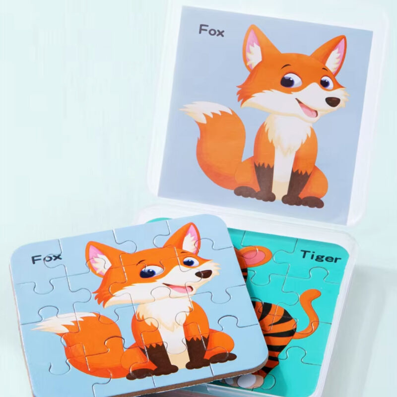 64pc Educational Wooden Puzzle Set