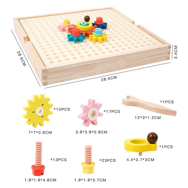 Wooden Gear Puzzle Board For Kids