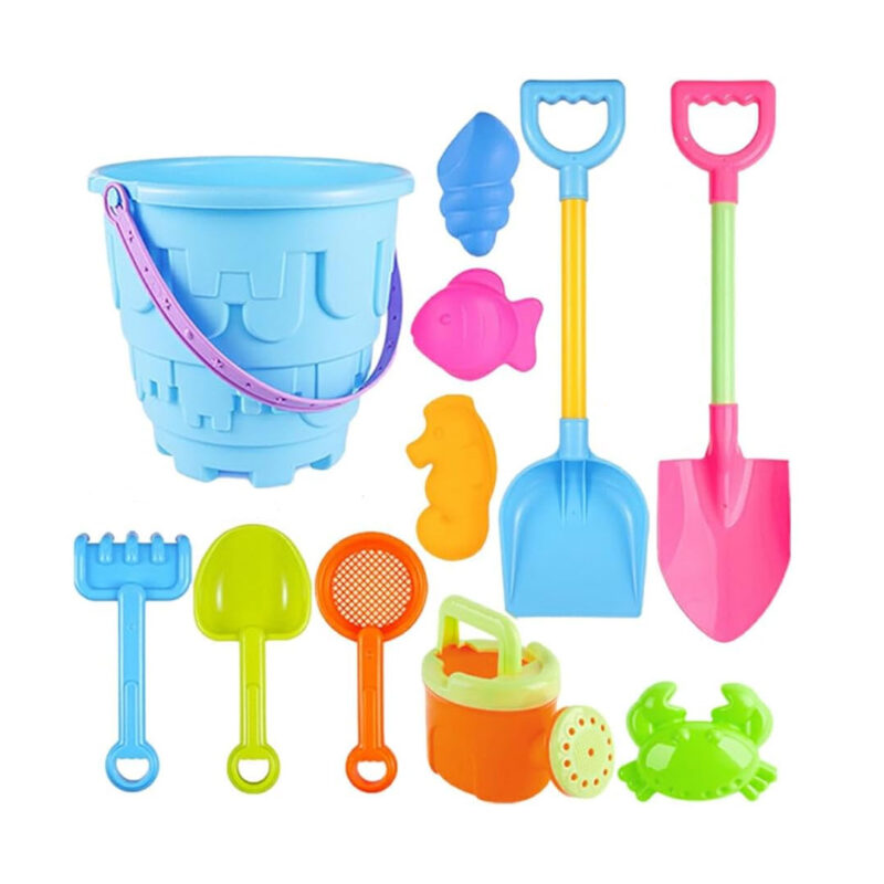 11-Piece Sand Play Set – Bucket, Shovels & Molds