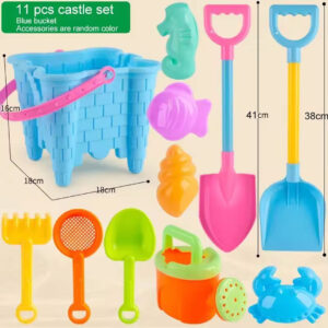 11-Piece Sand Play Set – Bucket, Shovels & Molds