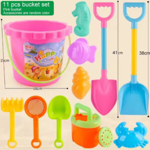 11-Piece Sand Play Set – Bucket, Shovels & Molds