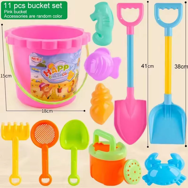 11-Piece Sand Play Set – Bucket, Shovels & Molds