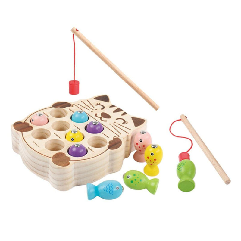 Wooden-Magnet-Cat-Fishing-Toy-1 Wooden Magnetic Cat Fishing Game
