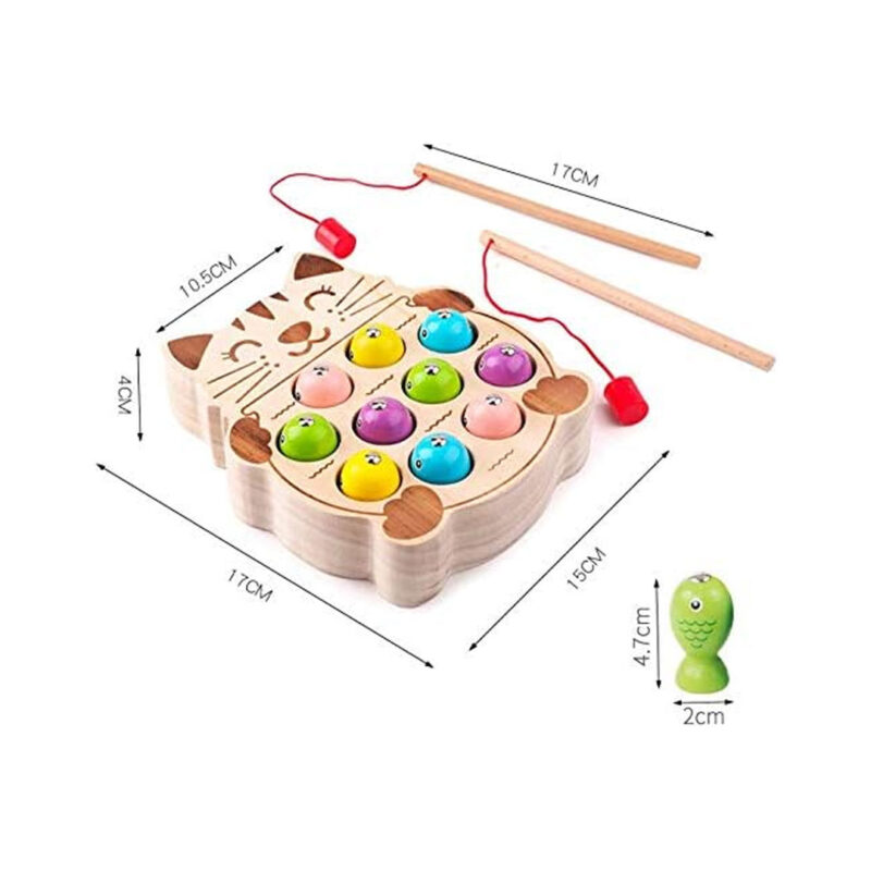 Wooden-Magnet-Cat-Fishing-Toy-4 Wooden Magnetic Cat Fishing Game