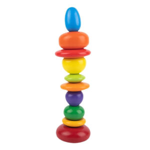 Wooden Stacking Pebbles – Montessori Rainbow Balancing Toy