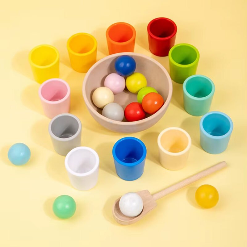 Wooden Color Sorting and Matching Toy for Kids