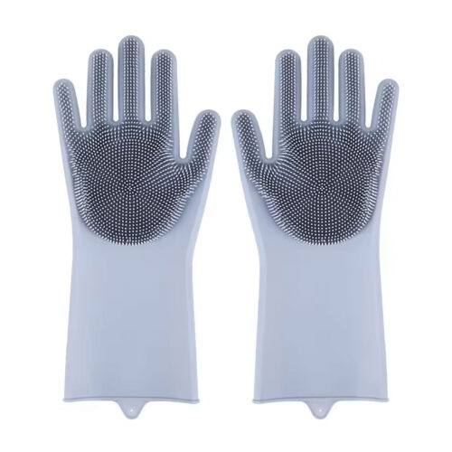 Silicone Cleaning Gloves with Scrubbing Bristles