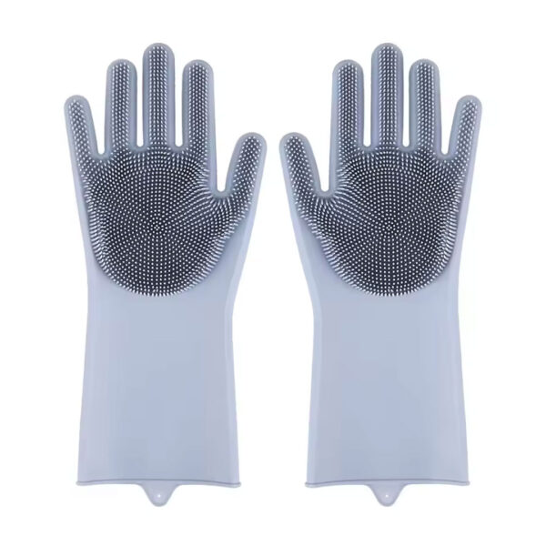 Silicone Cleaning Gloves with Scrubbing Bristles