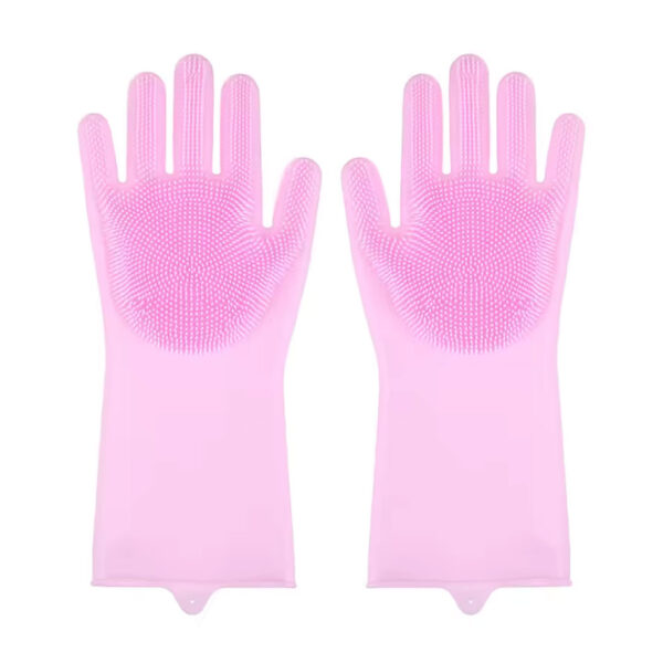 Silicone Cleaning Gloves with Scrubbing Bristles