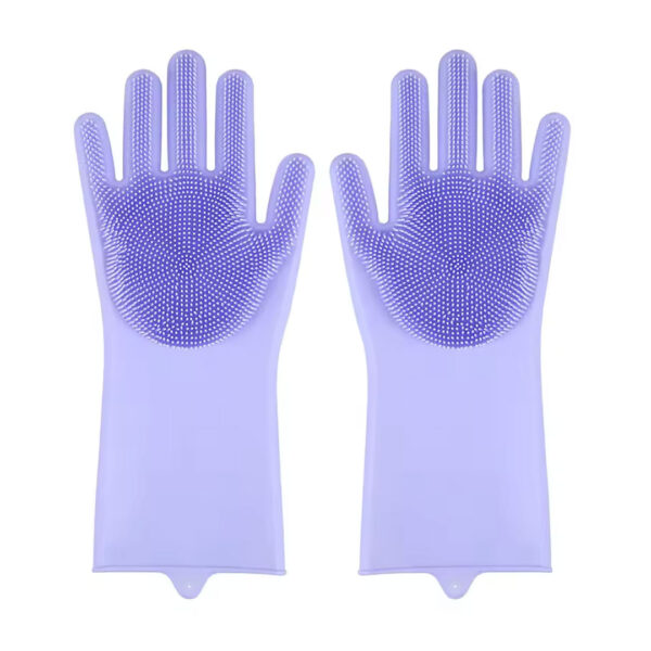 Silicone Cleaning Gloves with Scrubbing Bristles