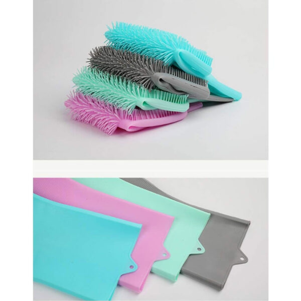 Silicone Cleaning Gloves with Scrubbing Bristles