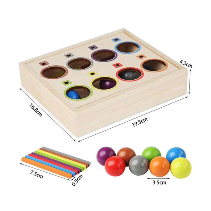 Wooden Color Matching Ball and Stick Toy