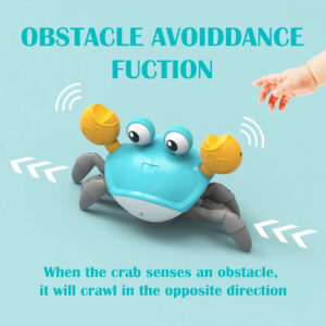 Interactive Crawling Crab Toy – Obstacle Avoidance, Lights & Music