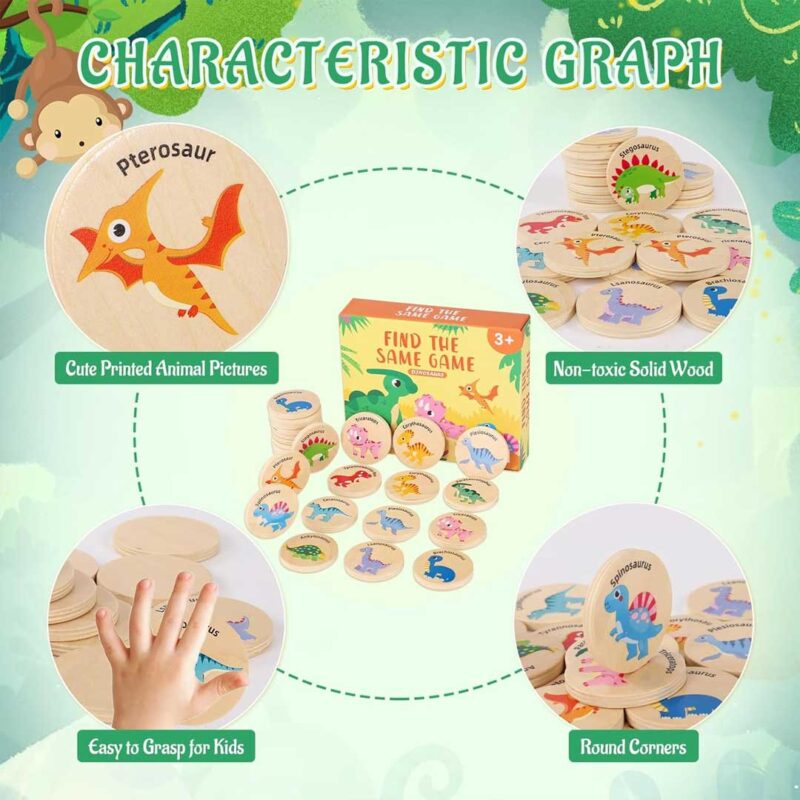 Dinosaur Memory Matching Game For Kids