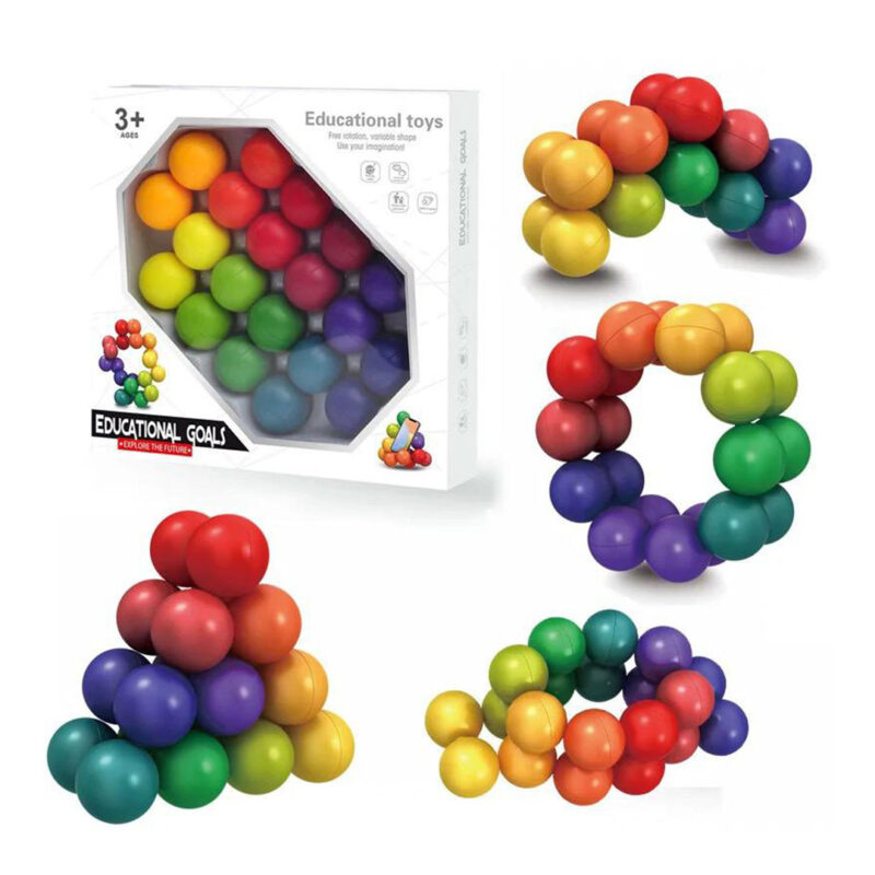 Colorful Interconnected Sensory Balls – Educational & Creative Toy for Kids