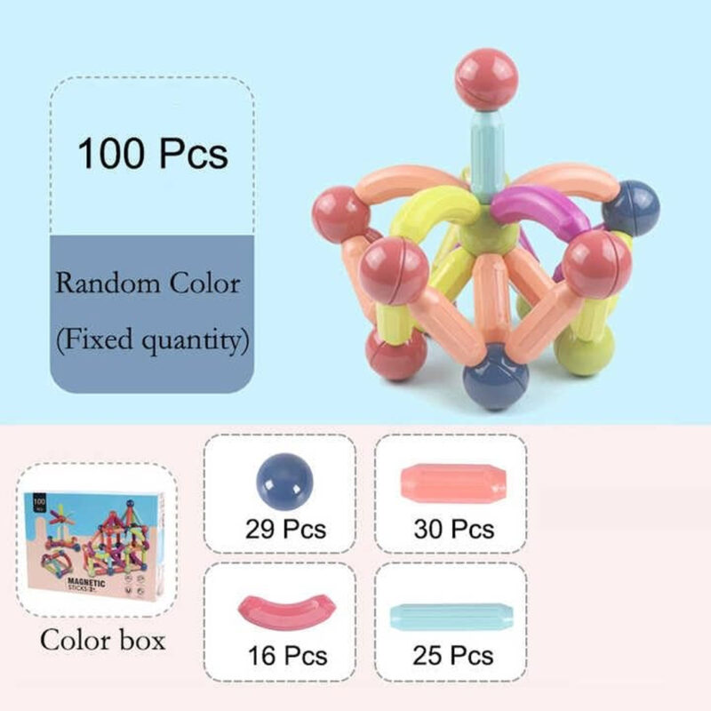 100pc Magnetic Sticks Building Set for Kids