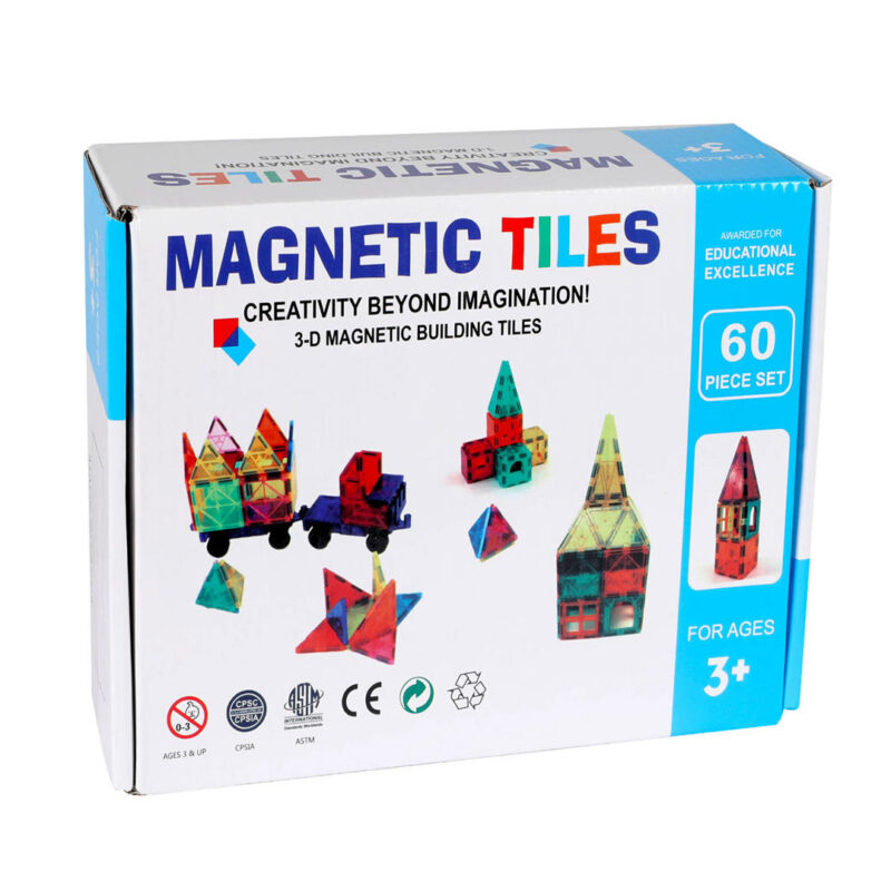60pc Magnetic Building Tile Set Toy