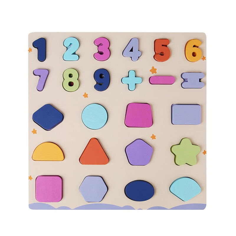 Wooden Numbers and Shapes Learning Board