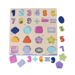 Wooden Numbers and Shapes Learning Board