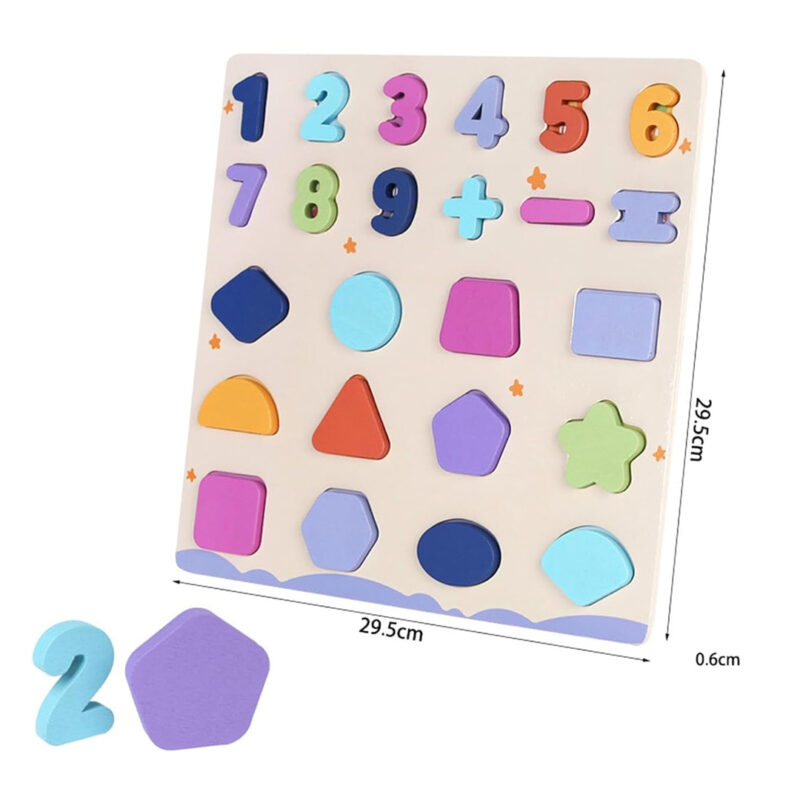Wooden Numbers and Shapes Learning Board