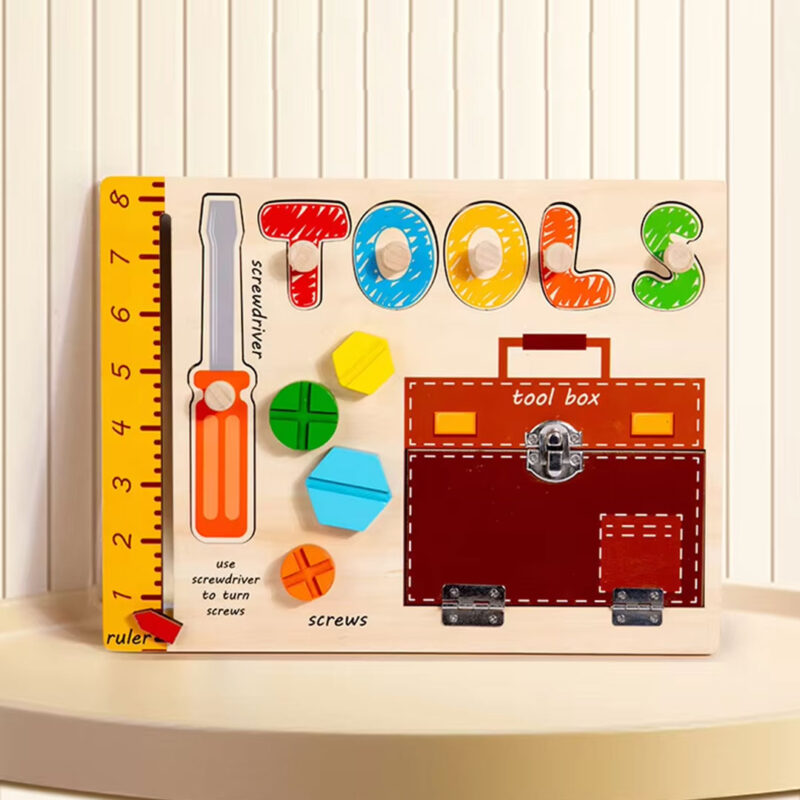 Wooden Tool Box Activity Board for Kids