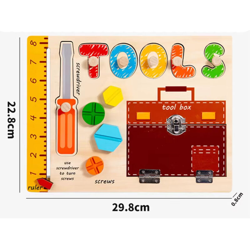 Wooden Tool Box Activity Board for Kids